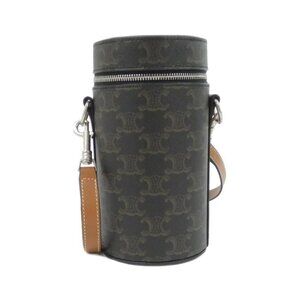 Celine Shoulder Bag Canvas Silver